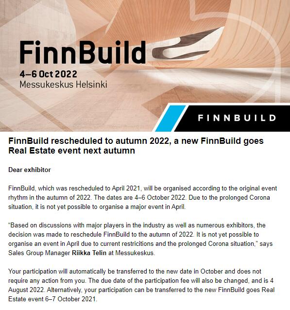 Nuovo programma di Finnbuild!